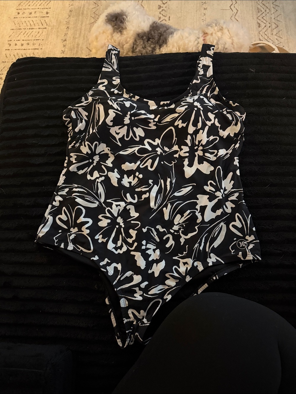 Hurley Black Floral-Accent One-Piece Swimsuit